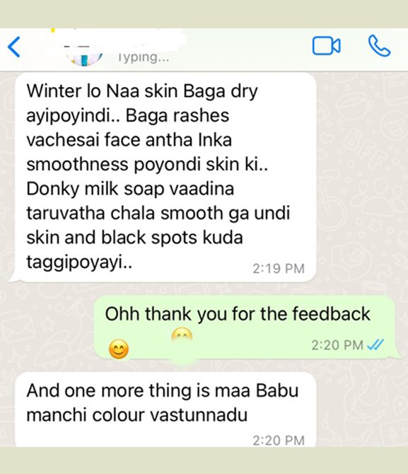 Donkey Milk Soap Feedback